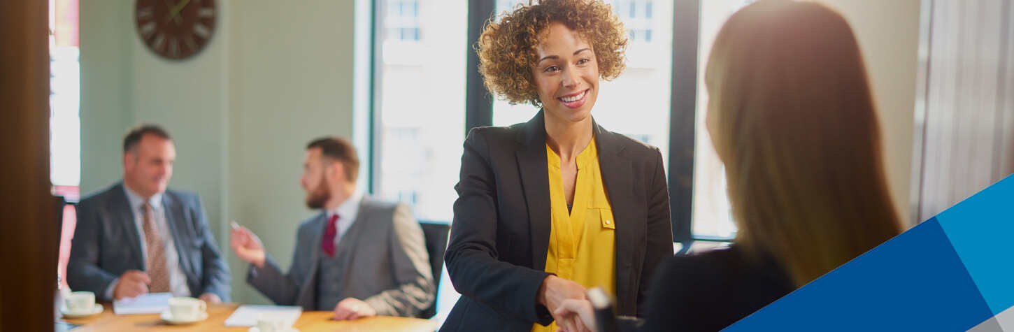 investment team meeting with a client