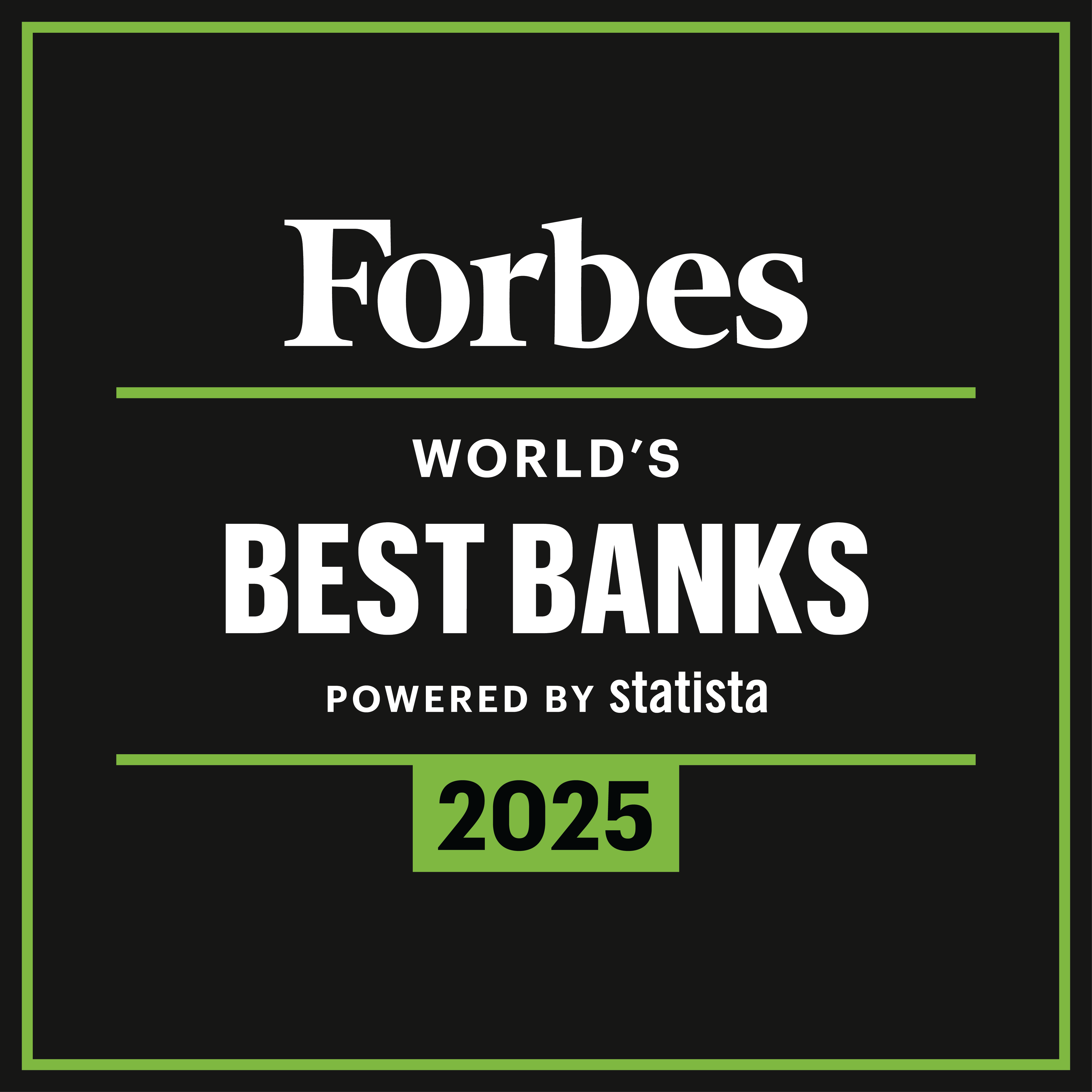 Forbes World's Best Banks award