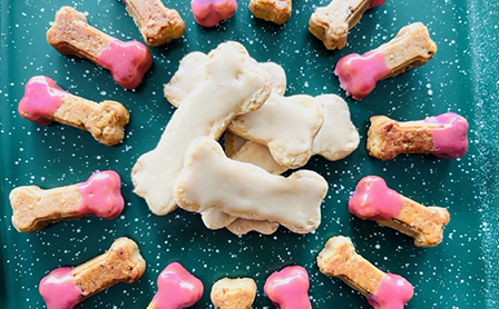 Handmade dog treats baked by MV Bakery.